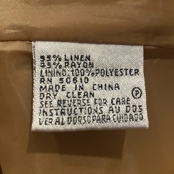 Le Suit Marigolds Yellow Linen Blend Blazer Jacket Womens Size 10‎ (C) - Picture 5 of 5